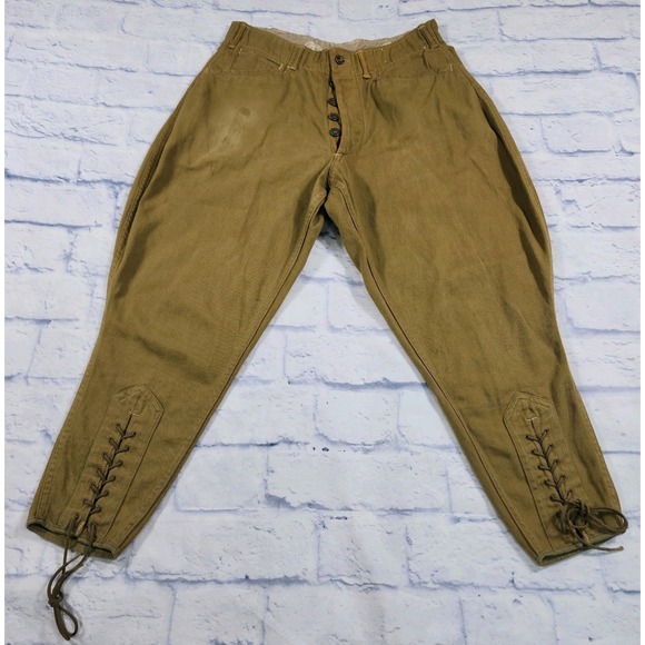 Boy Scout Of America Breeches Trousers Canvas Metal Buttons VINTAGE PRE 40s - Picture 1 of 13